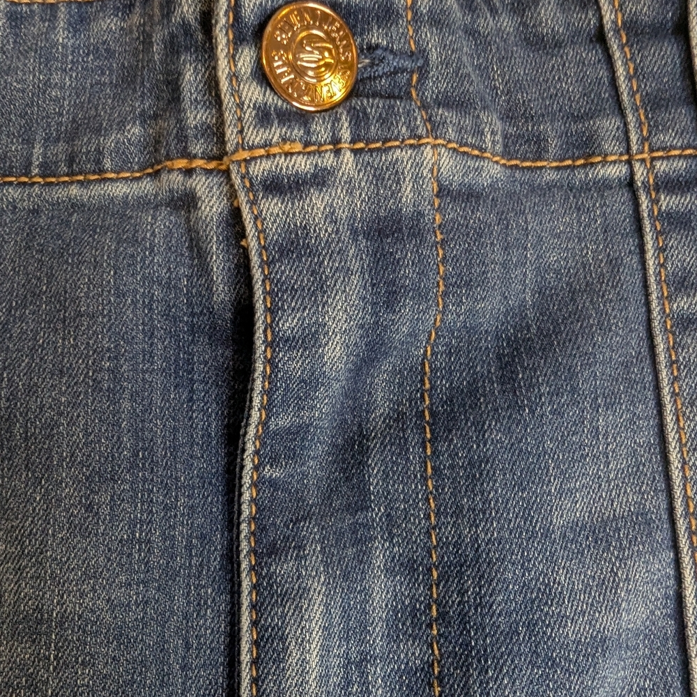 Seven7 Ulitity Denim Blue Mini Women's Skirt With Pockets, Size 14 - Picture 3 of 10